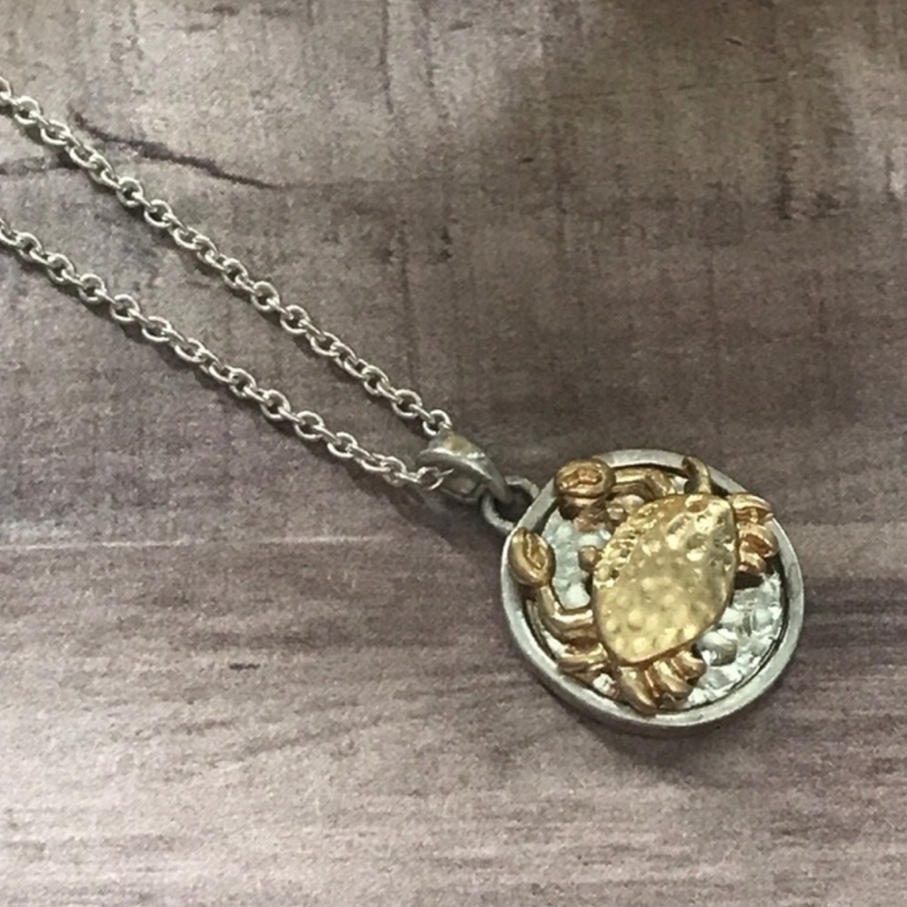 Boutique | Silver Necklace with Gold Crab
